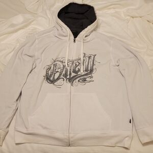 O'Neill White Zip Up Sweater